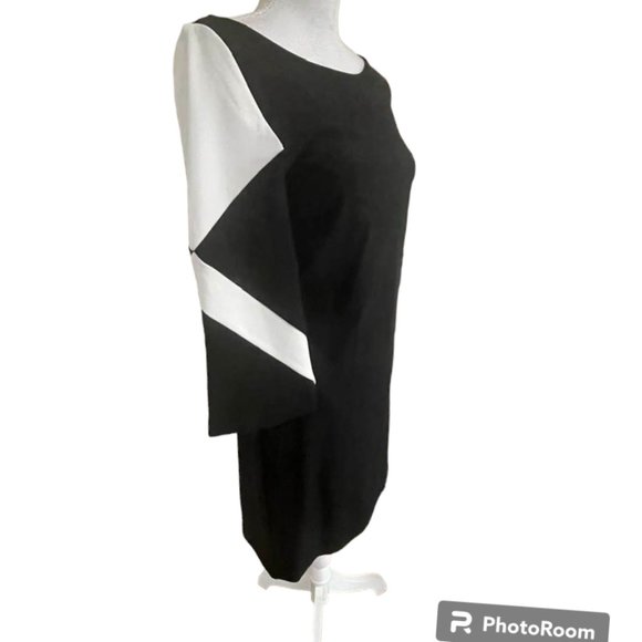 Boston Proper Travel Collection Color Block Flare Sleeves Career Midi Dr… - Picture 12 of 15